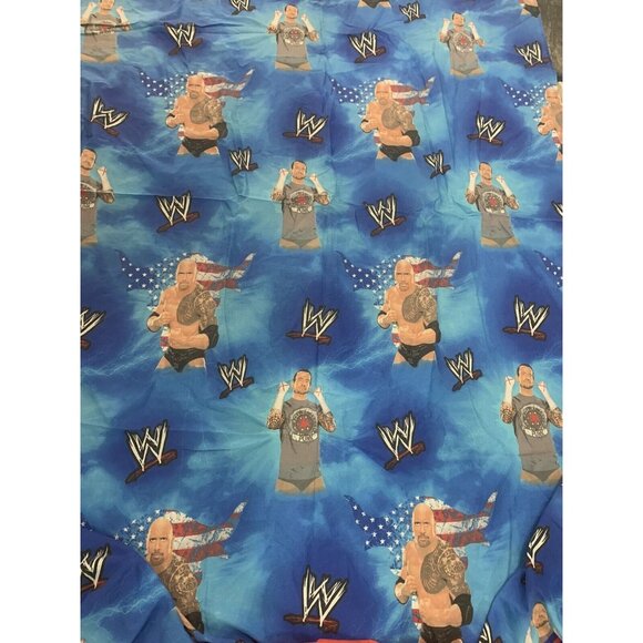WWE WORLD WRESTLING ENTERTAINMENT SHEET Vintage 1 TWIN FLAT SHEET Blue - Picture 1 of 7